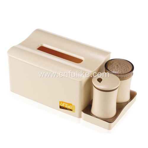 Multi-function Rectangular Tissue Box with Toothpick Holder